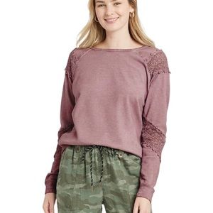 Knox Rose XXL Sweatshirt | Dusty Purple | Crochet Detail | Boho Pullover | NWOT